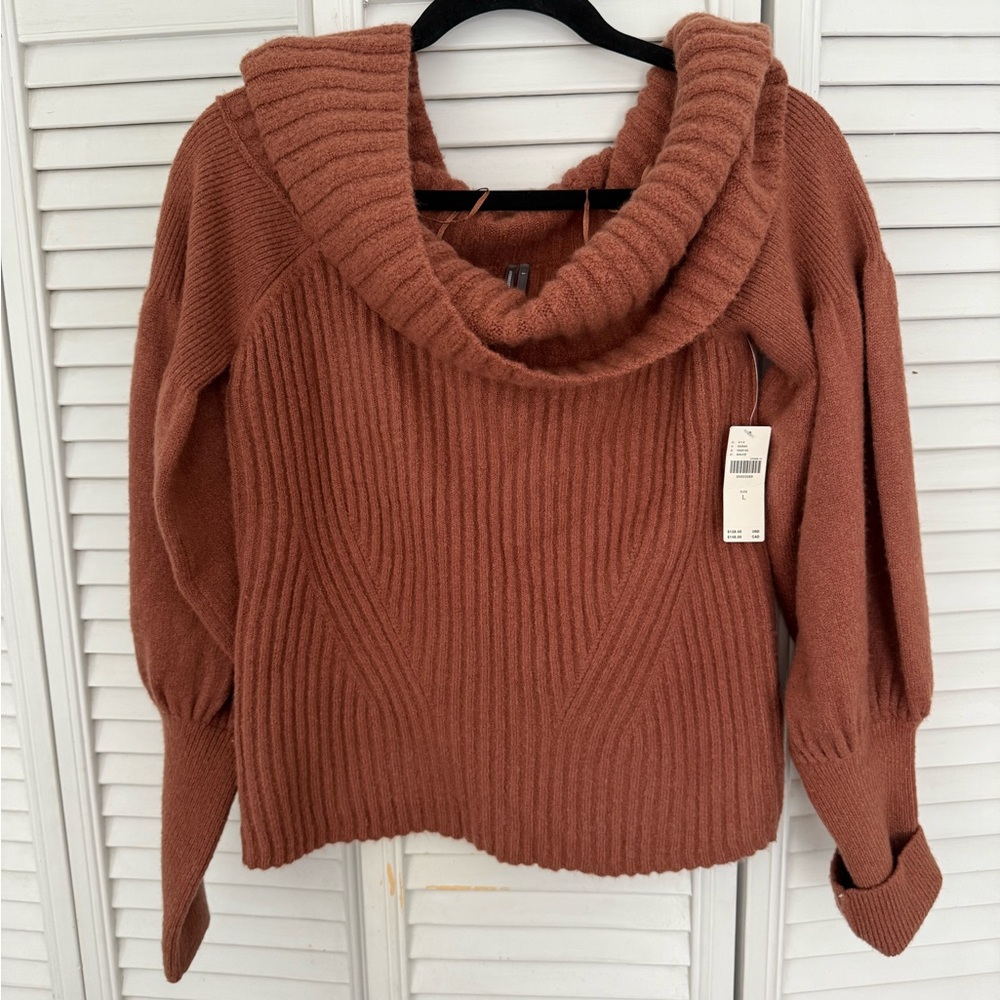 Maeve by Anthropologie Ribbed Cowl Neck Sweater (L)